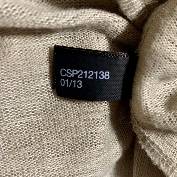 The Limited Tan Linen Blend Tie Waist 3/4 Ruched Sleeve Cardigan/Jacket. Large - Picture 14 of 14